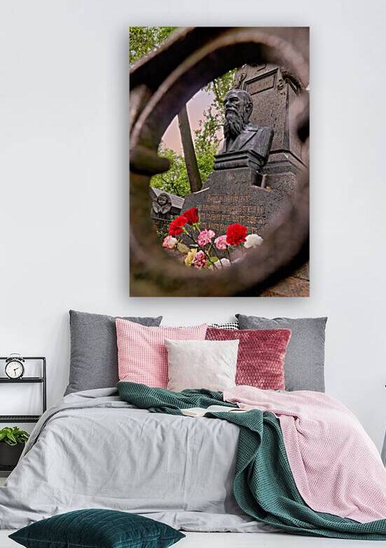 People visit the grave of Fyodor Dostoevsky in Tikhvin cemetery by Marco Brivio