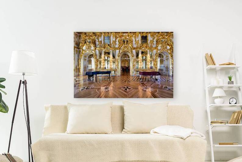 People walk through Catherine Palace in Pushkin St by Marco Brivio