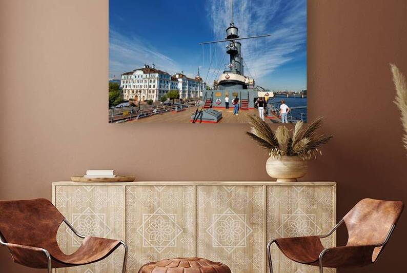 Cruiser Aurora in Saint Petersburg near the Neva River by Marco Brivio