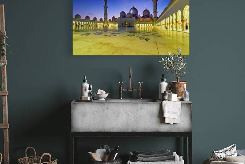 Visit to Sheikh Zayed Grand Mosque in Abu Dhabi at dusk by Marco Brivio