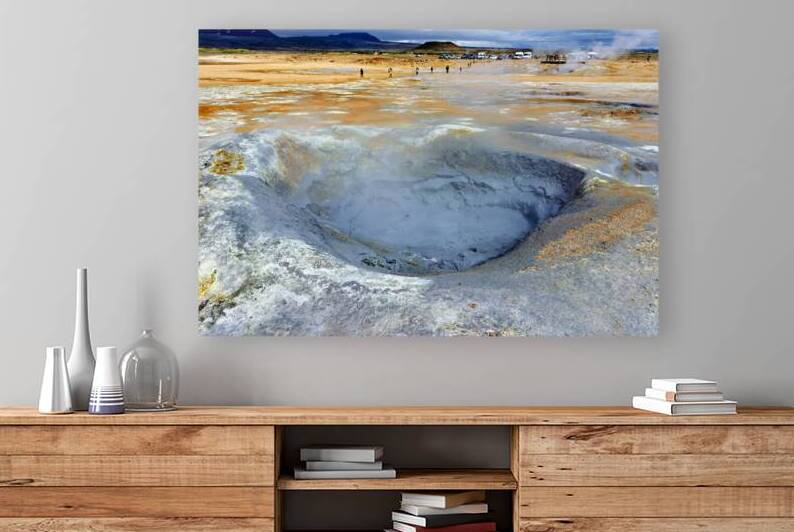 Hverir hot springs in Iceland show steam and geothermals by Marco Brivio