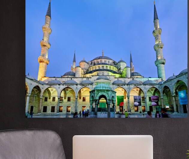 Sunset view of the Blue Mosque in Istanbul Turkey by Marco Brivio