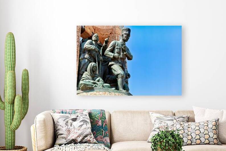 Visitors at republic monument in taksim square istanbul by Marco Brivio