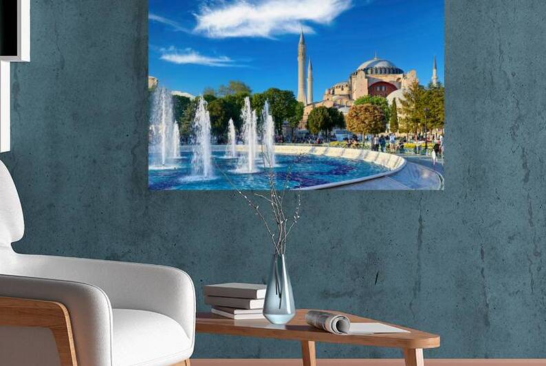 Hagia Sophia in Istanbul with fountain in front by Marco Brivio