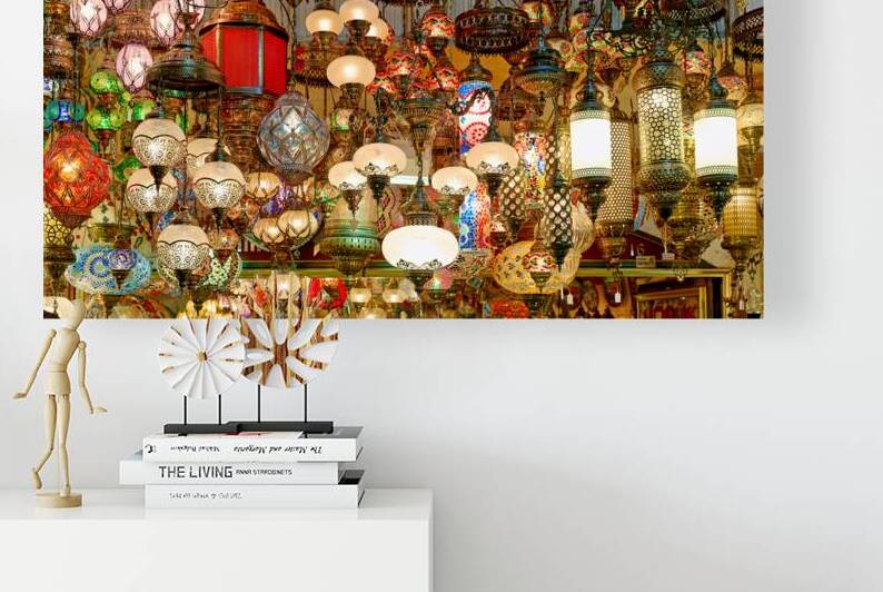 Colorful lights hanging in the Grand Bazaar of Istanbul by Marco Brivio