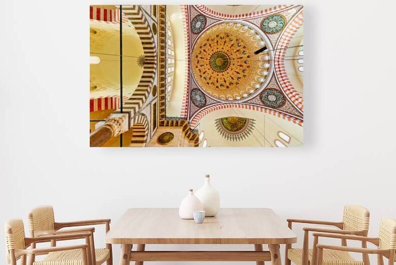 Suleymaniye Mosque ceiling shows dome and architecture details by Marco Brivio