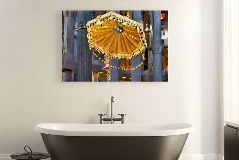 Basílica de la Sagrada Família interior with unique chandelier by Marco Brivio