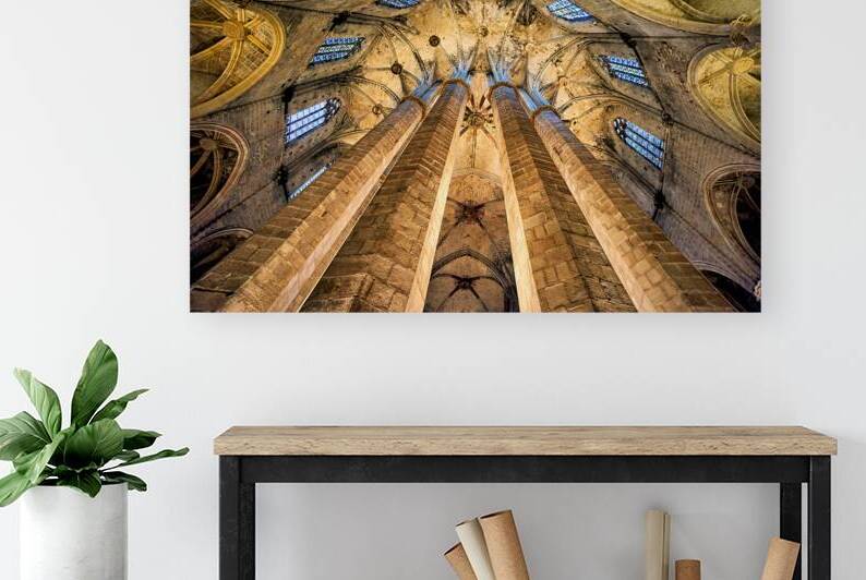 View of the interior columns at Santa Maria del Mar in Barcelona by Marco Brivio