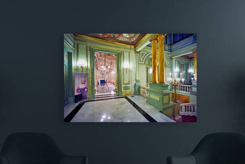 People walk through the Gran Teatre del Liceu in Barcelona by Marco Brivio