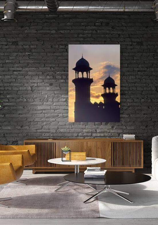 Badshahi mosque towers at sunset in Lahore by Marco Brivio