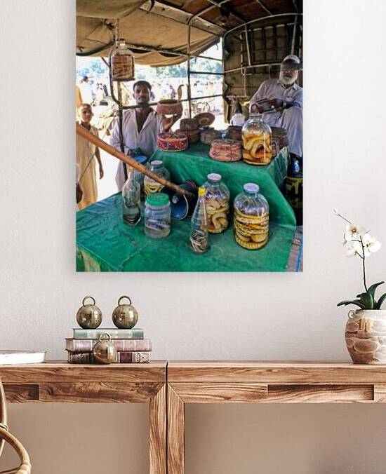 Selling snakes at a street market in Lahore Pakistan by Marco Brivio