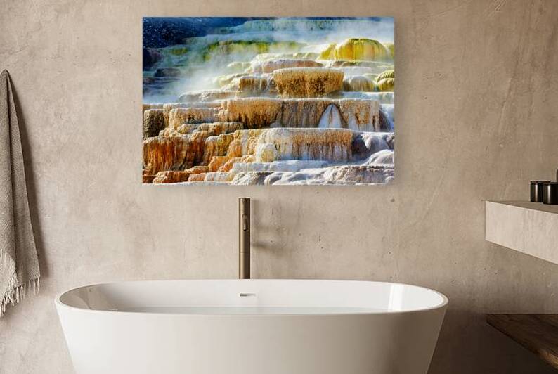 Mound Spring and Jupiter Terrace show unique geothermal features by Marco Brivio