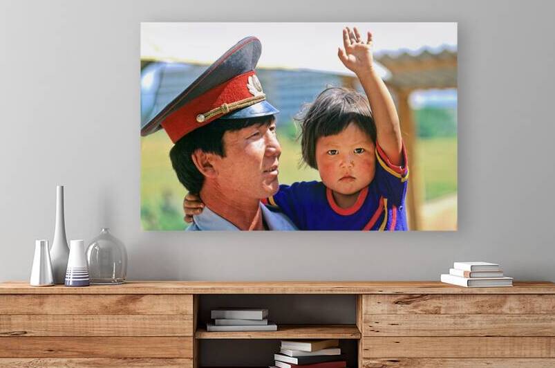 Father and son portrait in Uzbekistan showing connection by Marco Brivio