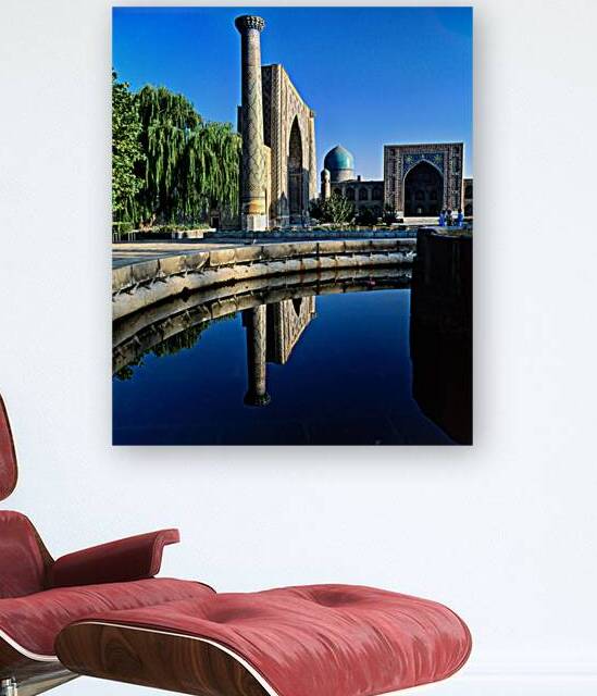 Samarkand reflects on a calm day in Uzbekistan by Marco Brivio