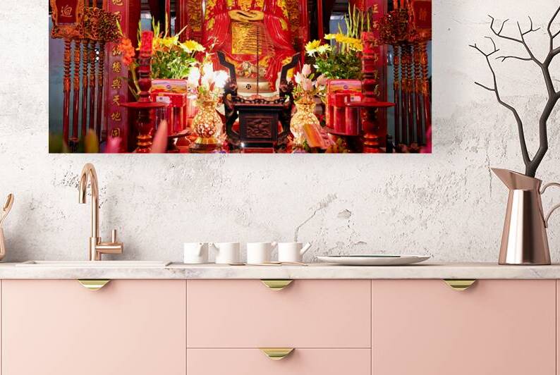 Statue in a temple in Hanoi Vietnam during the day by Marco Brivio