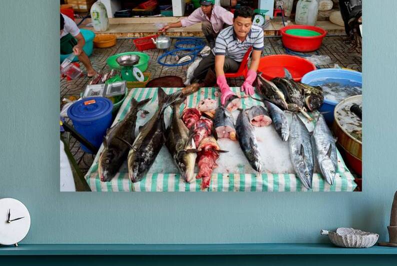 Fish market scene in Phu Quoc Vietnam during the day by Marco Brivio