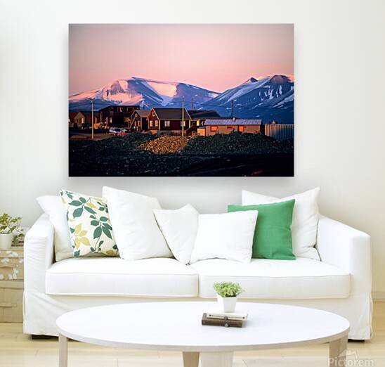 Longyearbyen scene with mountains at sunset in Svalbard by Marco Brivio