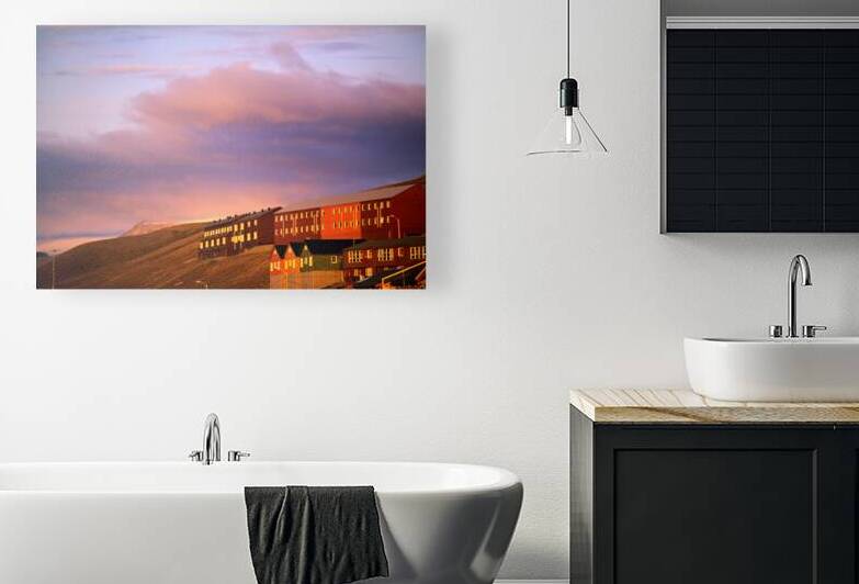 Sunset over longyearbyen in svalbard archipelago norway by Marco Brivio