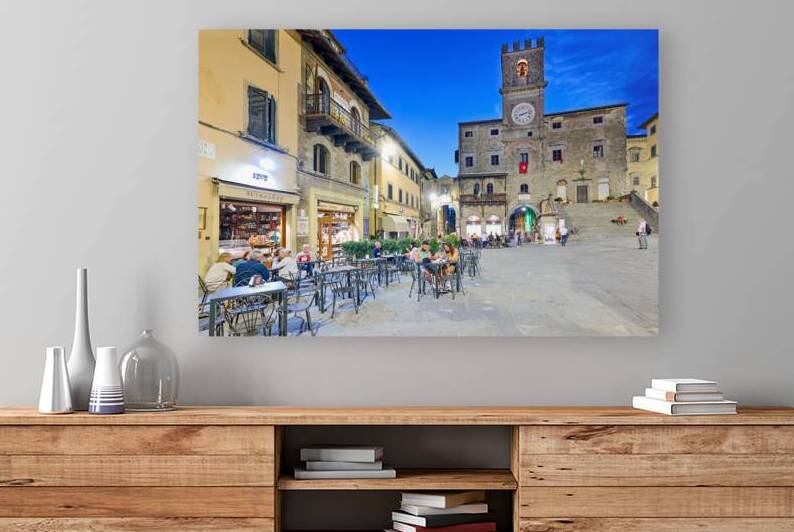 Palazzo del Popolo in Cortona Tuscany at sunset by Marco Brivio