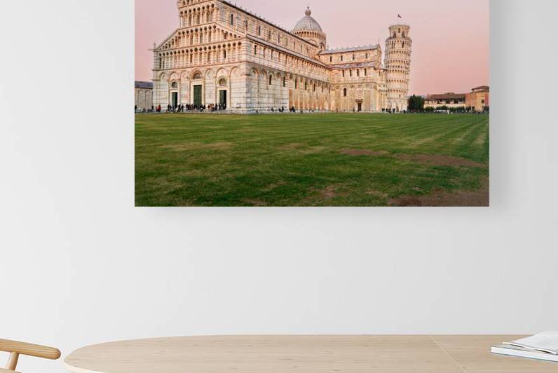 Sunset view of Leaning Tower and Cathedral in Pisa Tuscany by Marco Brivio