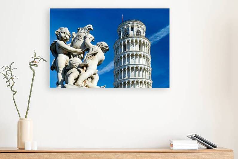 Leaning Tower and fountain in Piazza dei Miracoli in Pisa by Marco Brivio