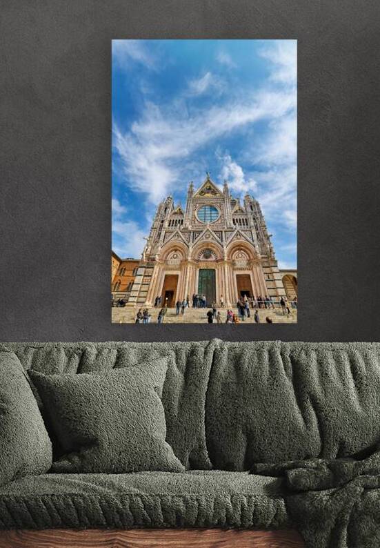 Siena Cathedral stands tall against a blue sky in Tuscany by Marco Brivio