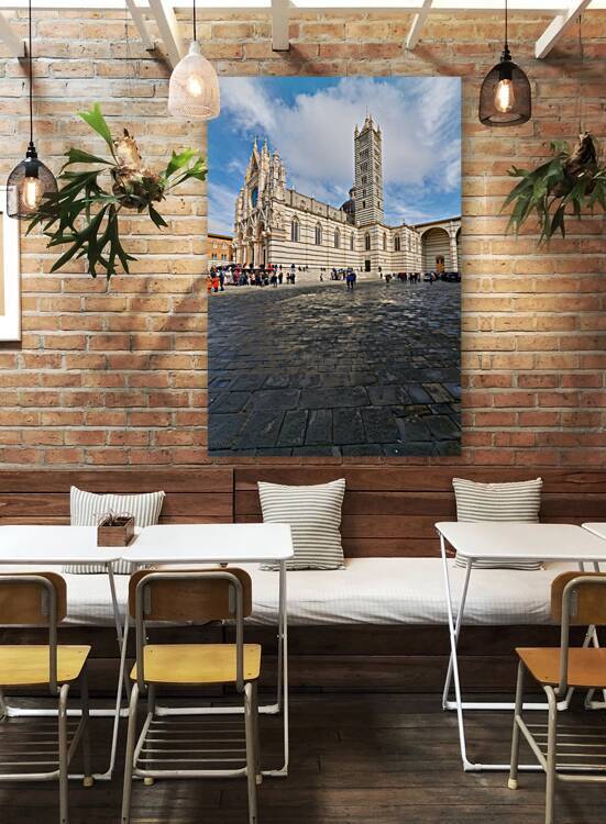 Siena Cathedral in Tuscany Italy with visitors in daylight by Marco Brivio