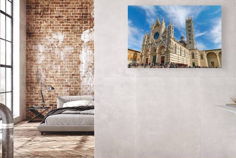 Visit to Siena Cathedral in Tuscany Italy under blue sky by Marco Brivio