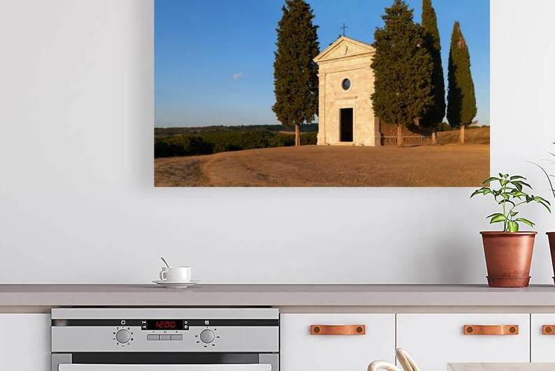 Chapel Vitaleta in San Quirico dOrcia at sunset by Marco Brivio
