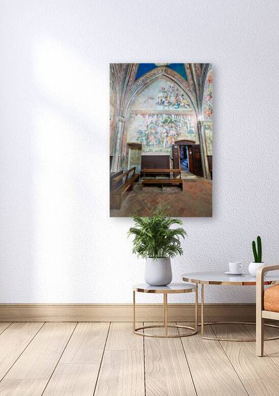 Frescos in chapel of daily cross in church of san francesco by Marco Brivio