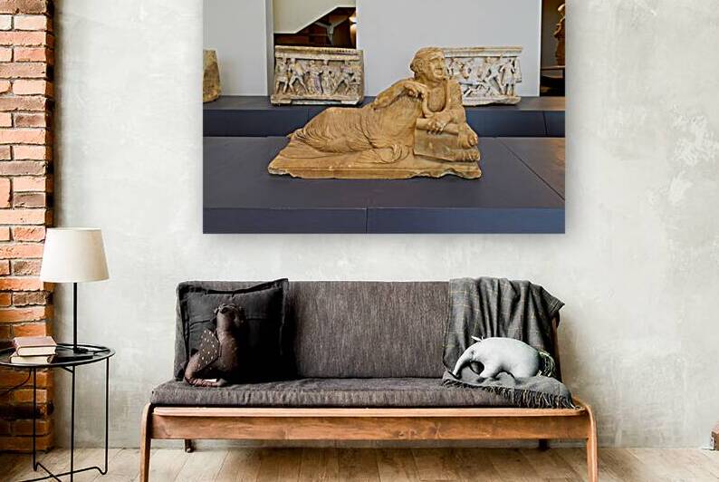 Cinerary urns at Guarnacci Museum in Volterra Tuscany Italy by Marco Brivio