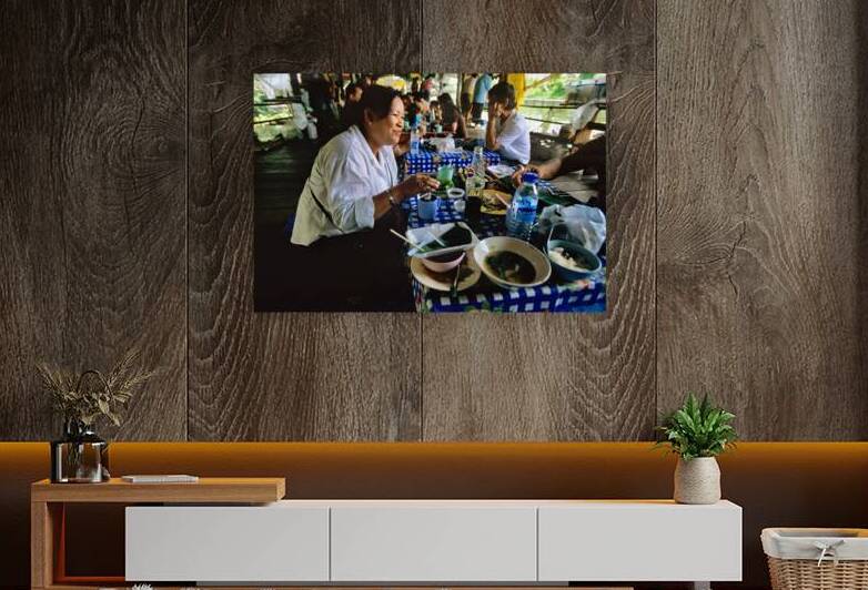 Enjoying food at the floating market in Bangkok Thailand by Marco Brivio