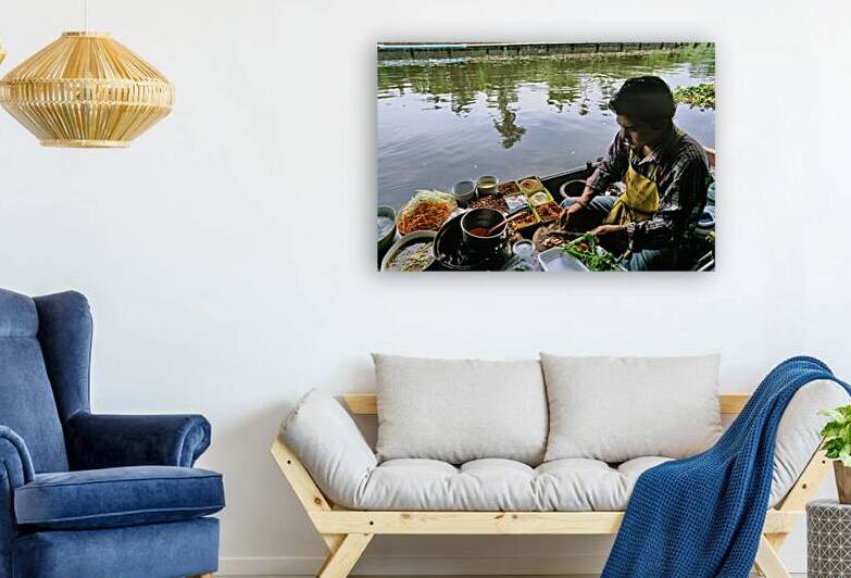 Food preparation at floating market in Bangkok Thailand by Marco Brivio