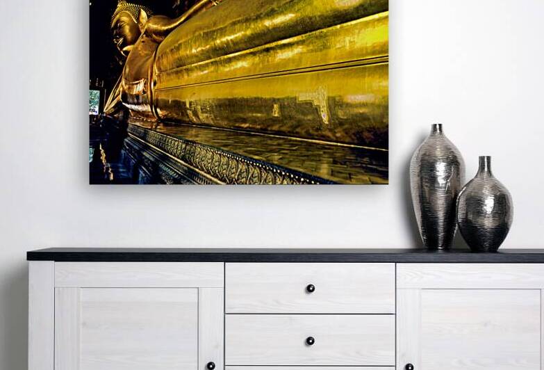 Giant Buddha statue inside Wat Pho temple in Bangkok Thailand by Marco Brivio