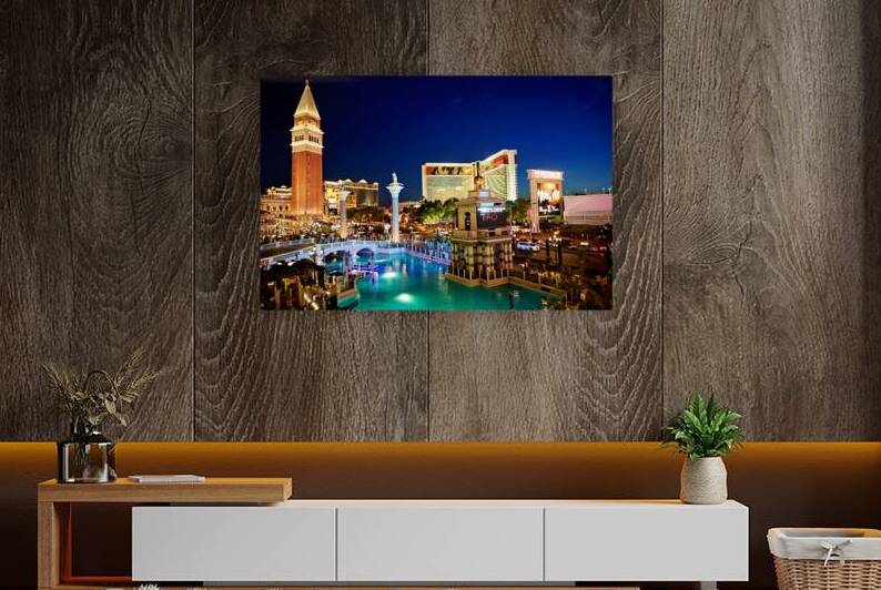 Venetian Hotel at sunset in Las Vegas Nevada by Marco Brivio