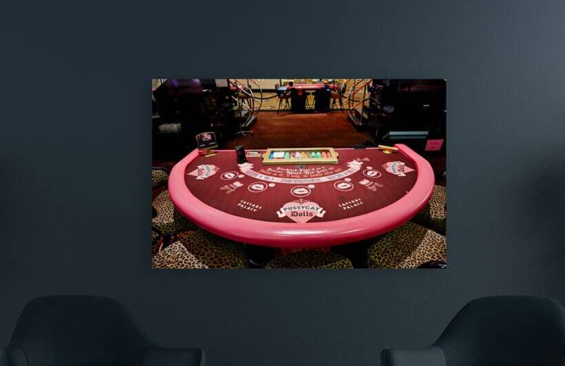 Poker table setup at Caesars Palace Casino in Las Vegas by Marco Brivio
