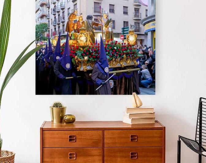 Crowds watch a religious procession in Zaragoza by Marco Brivio