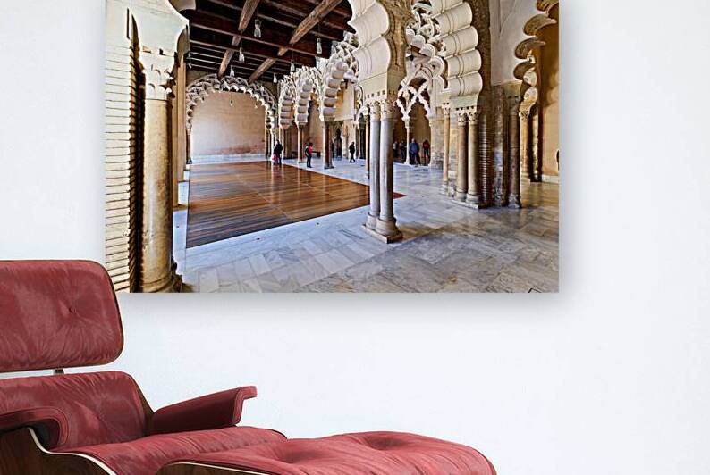 Visitors explore Aljafería Palace in Zaragoza Spain by Marco Brivio