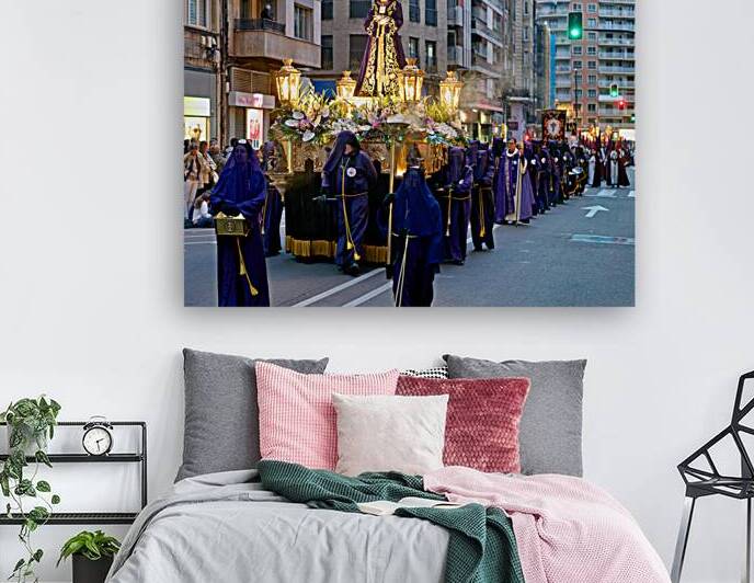 Procession in Zaragoza during Holy Week celebration by Marco Brivio