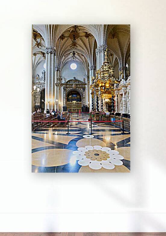 Visitors explore interior of Cathedral of the Savior in Zaragoza by Marco Brivio
