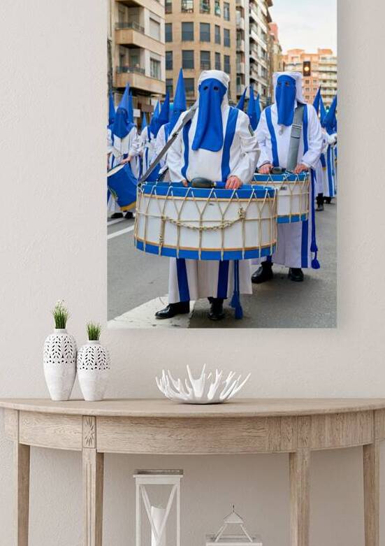Easter processions in Zaragoza with drums and blue outfits by Marco Brivio