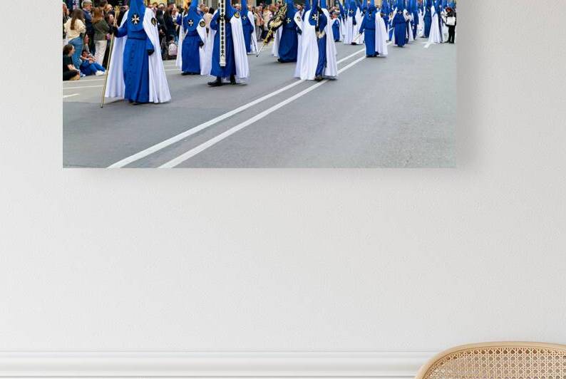Easter processions in Zaragoza with blue cloaks and crosses by Marco Brivio