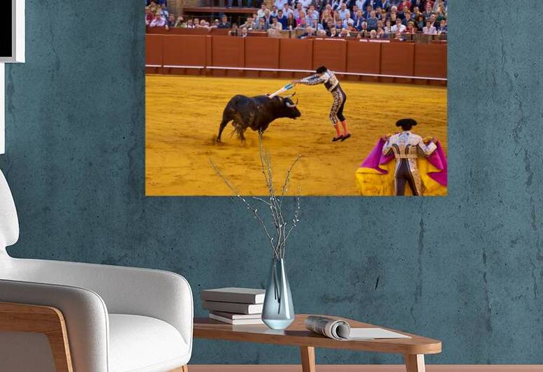 Bullfight taking place in Seville Arena in Andalusia Spain by Marco Brivio