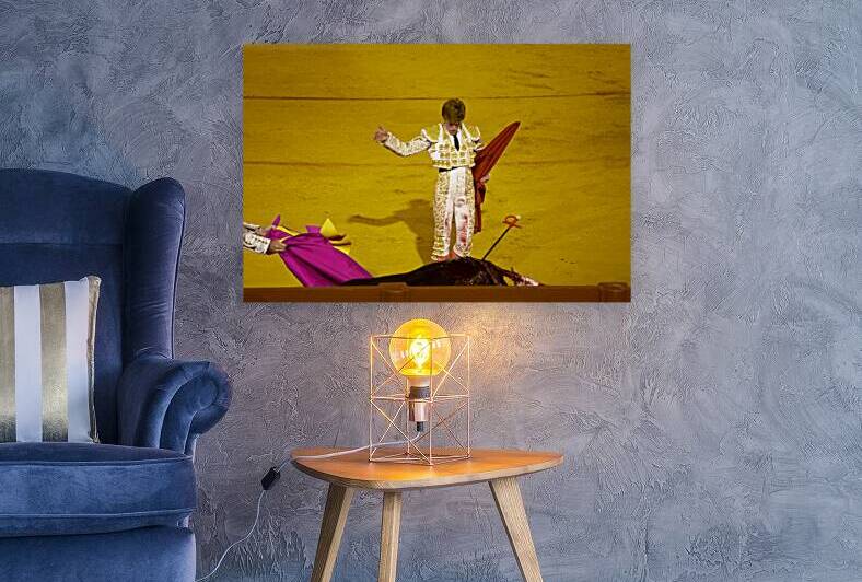 Bullfight event in Seville Arena with matador and bull by Marco Brivio