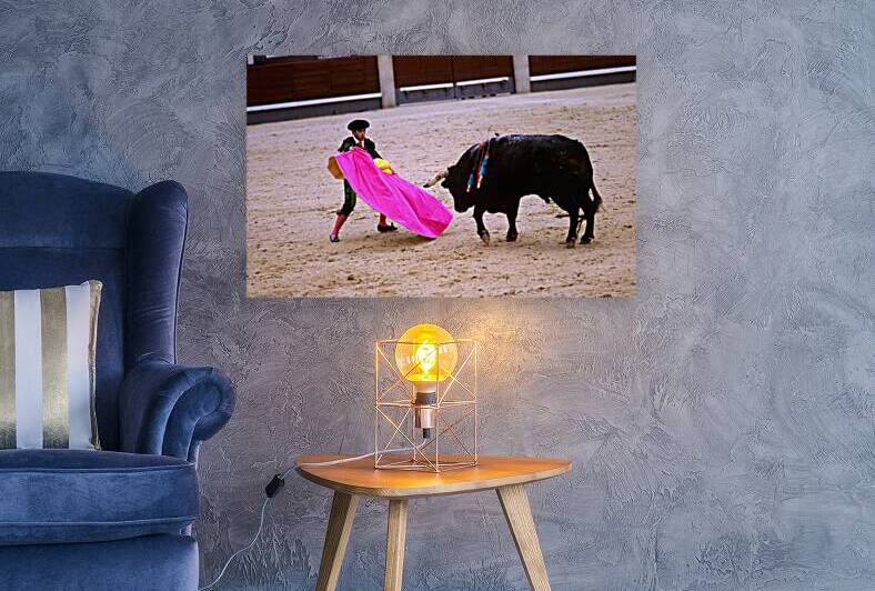 Bullfighter engages with bull at Las Ventas Bullring in Madrid by Marco Brivio
