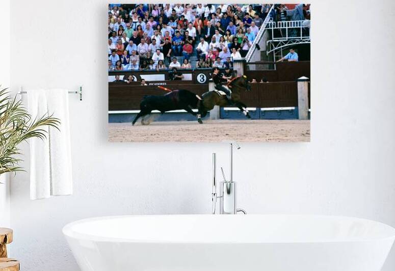 Bullfight in Madrid Spain with spectators watching closely by Marco Brivio