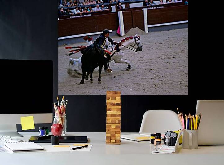 Bullfight in Madrid Spain during traditional event by Marco Brivio