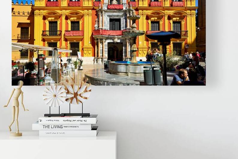 Historic fountain in downtown Malaga Andalusia by Marco Brivio