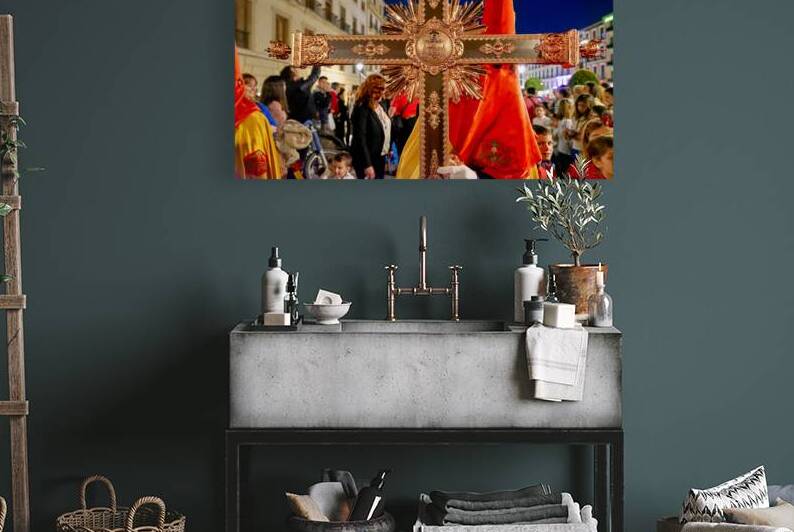 Easter Holy Week procession in Granada Spain at night by Marco Brivio