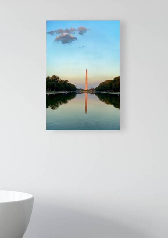 Sunset at washington monument lincoln memorial pool by Marco Brivio